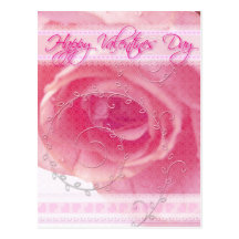 Rosa rosvalentin kort vykort