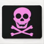 Rosa skalle & Crossbones Mousepad Musmatta