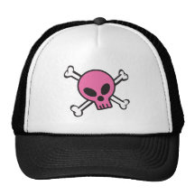 Rosa skalle och Crossbones Kepsar