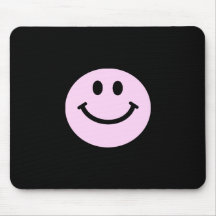 Rosa smiley face mus mattor
