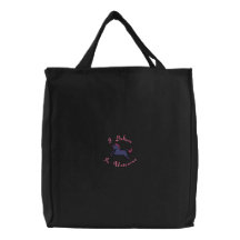 Rosa- & svartUnicorntoto Broderade Tygkassar