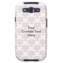 Rosa tårtamönster med beställnings- text galaxy SIII cases