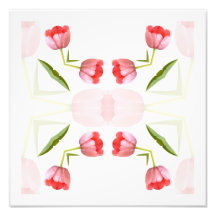 Rosa tulpanKaleidoscopemönster Fototryck