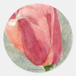 Rosa tulpankuvertsälar - bröllopklistermärkear