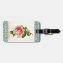 Rosa Victorian och damast Bagage Etiketter