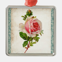 Rosa Victorian och damast Julgranskulor