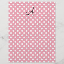 Rosa vitmonogram för polka dots flyg blad