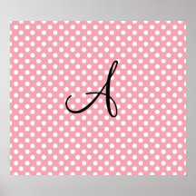 Rosa vitmonogram för polka dots posters
