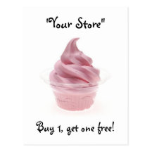 Rosa Yogurt/glass Vykort