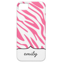 Rosa zebra rändermönster iPhone 5 fodraler