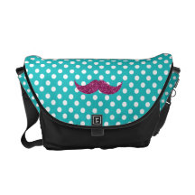 Rosaglittermustasch Messenger Bag