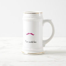 Rosaglittermustasch Mugg