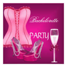 Rosan för den Bachelorette partykorsetten skor hög Inbjudningar