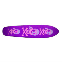 Rosapiratdöskalle skateboard