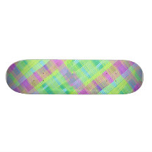 Rosor, grönt och blåttpläd skateboard
