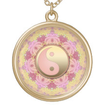 Rosor+Guld- halsband för Yin Yang Fractalenergi