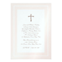 Rosor och brunt för Christening mjuka Inbjudningskort