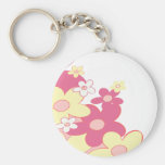 Rosor och gula blommorkeychain nyckel ring