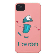 Rosor och krickan älskar jag fodral för robotiPhon iPhone 4 Fodraler