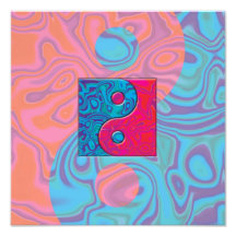 Rosor och turkosYin Yang symbol Foton