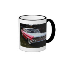 Rosor och vit Chevrolet 1959 Kaffe Kopp