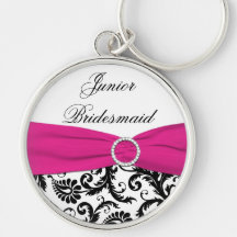 Rosor svart, yngre brudtärna Keychain för vit Nyckelringar