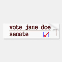 "Rösta den rikliga jane Doe" senaten Bildekal