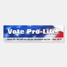 Rösta Pro-Liv, den patriotiska konservativet Bildekal