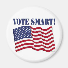 RÖSTA SMART! med US-flagga Kylskåpsnagnet