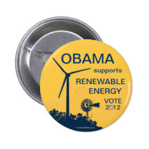 Röstar förnybar energi för OBAMA service demokrati Knappar Med Nål
