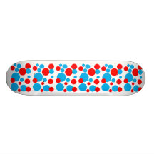 Rött & Aqua bubbla pricker Skate Board Deck