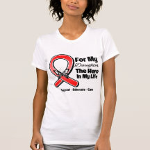 Rött band för min hjälte min dotter t-shirts