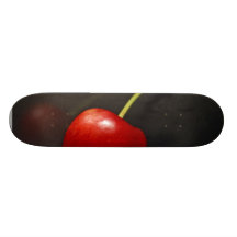Rött körsbär i mörk skateboard