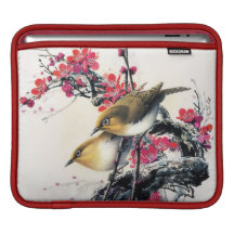 Rött körsbärsrött träd för kall kinesisk härlig br iPad sleeve