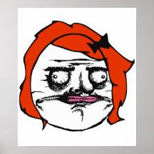 Rött kvinnligt mig Gusta komiskt ursinneansikte Me Posters
