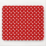 Rött med vit pricker Mousepad Musmattor