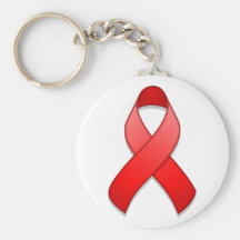 Rött medvetenhetband Keychain Nyckel Ring