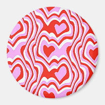 rött och rosa hjärtamönster magneter