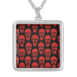 Rött och svart Zombieapokalypsmönster Halsband