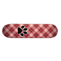 Rött plädtasstryck skate board decks