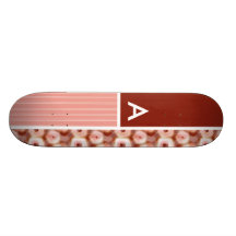 Rött & rosa Pentagon mönster Skateboard