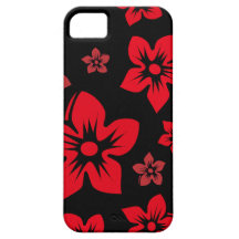 rött & svart hawaianskt fodral för blommaiphone 5 iPhone 5 skydd