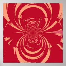 Rött virvla runt den Retro art déco Print