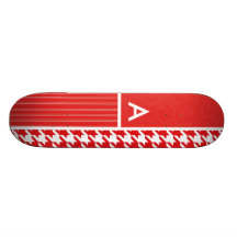 Rött & vit Houndstooth Anpassningsbara Skateboard