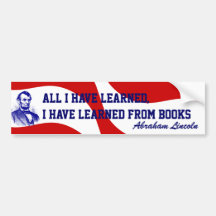 Rött vitt blått Abraham Lincoln Edu bildekal