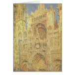 Rouen domkyrka, solnedgång vid Claude Monet, jul Hälsnings Kort