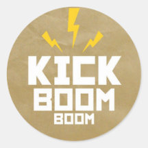Round Stickers Kick Boom Boom Adesivo Redondo
