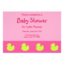 Rubber inbjudan för ankaflickababy shower