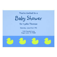 Rubber inbjudan för ankapojkebaby shower