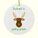 Rudolph är gående gröna julprydnadar julgransprydnader
